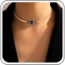 Jens イェンス BLUE GLASS MOTIF CHOKERS 24AW Amazon.com: Ymqewq Kenfery Bohemian Denim Choker Necklace